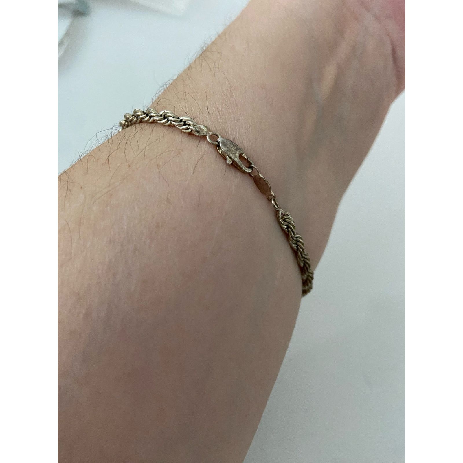Vintage Vintage Rope chain bracelet silver tone Size ONE SIZE - 2 Thumbnail