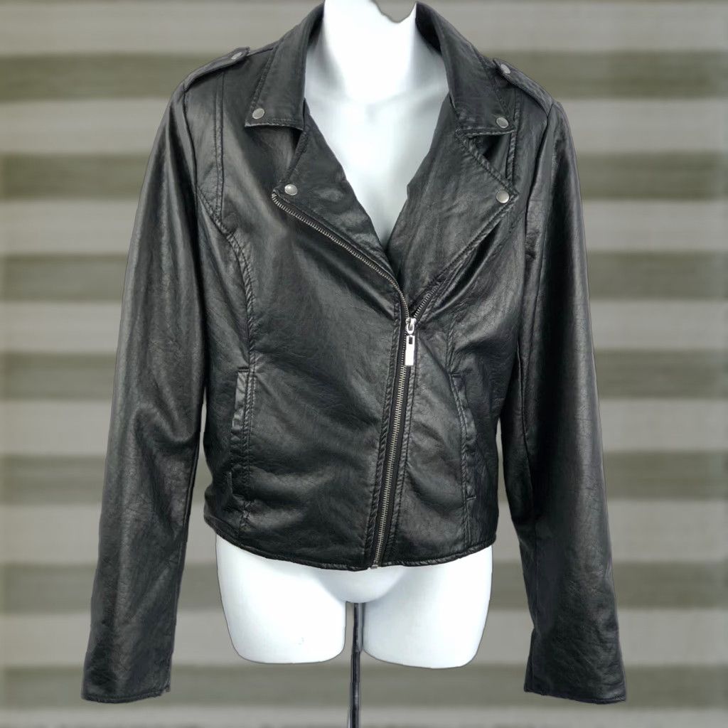 Vintage Arizona Faux Leather motorcycle Jacket L Womens Size L / US 10 / IT 46 - 1 Thumbnail