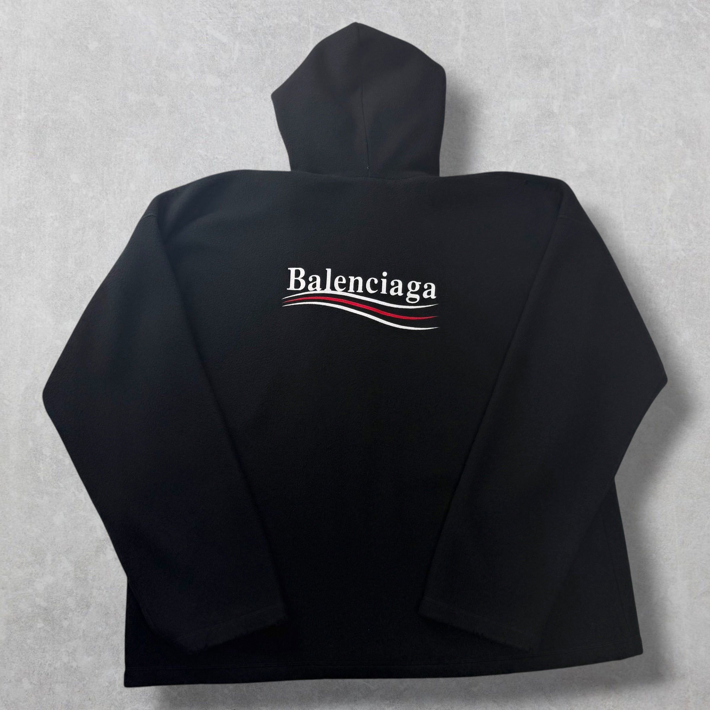Balenciaga Balenciaga Political Embroidered Logo Fleece Hoodie M (XXXL) Size US XL / EU 56 / 4 - 2 Thumbnail