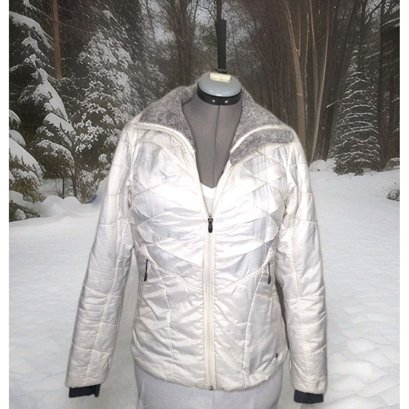 Vintage Columbia Kaleidaslope White Jacket Winter Coat Omni-Heat Interchange Women Medium Jacket Mens Womens Size M / US 6-8 / IT 42-44 - 2 Thumbnail