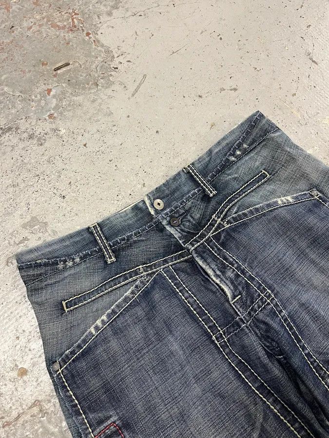 Marithe + Francois Girbaud SS2006 Marithé + François Girbaud Blue Faded Denim Jeans Size US 33 - 5 Thumbnail