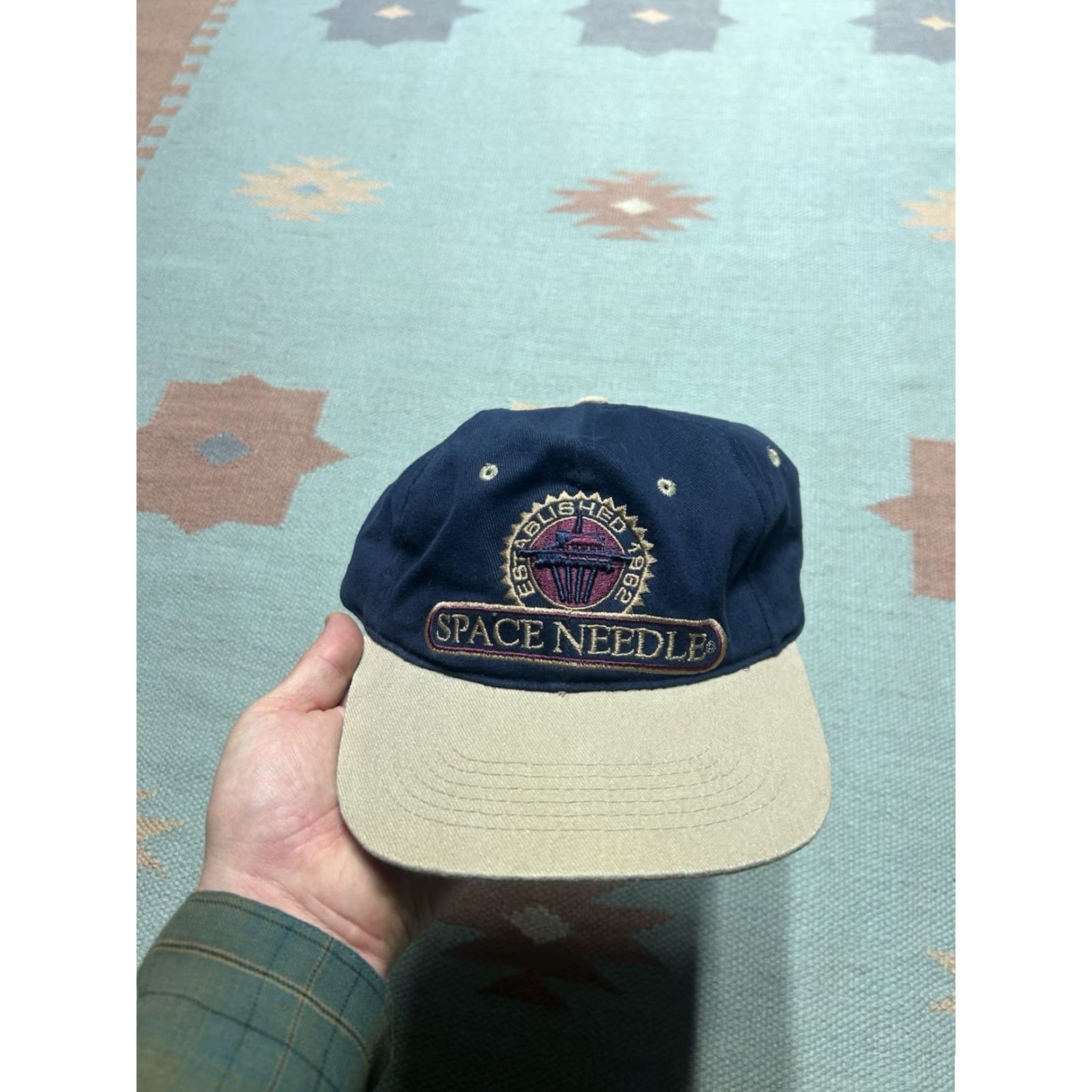Vintage VINTAGE Seattle Space Needle Strapback Hat Cap Adjustable Blue Mens Cap Size ONE SIZE - 2 Thumbnail
