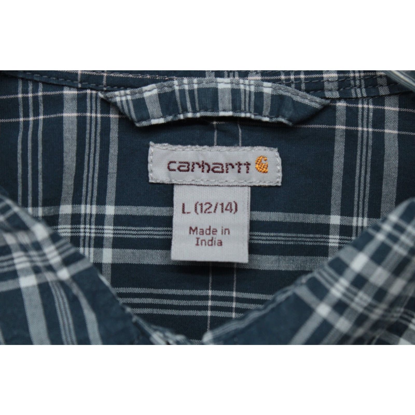 Carhartt VINTAGE Carhartt Shirt Women’s Large Blue Plaid Fairview Roll Tab Sleeve Button Up Work Size L / US 10 / IT 46 - 5 Thumbnail