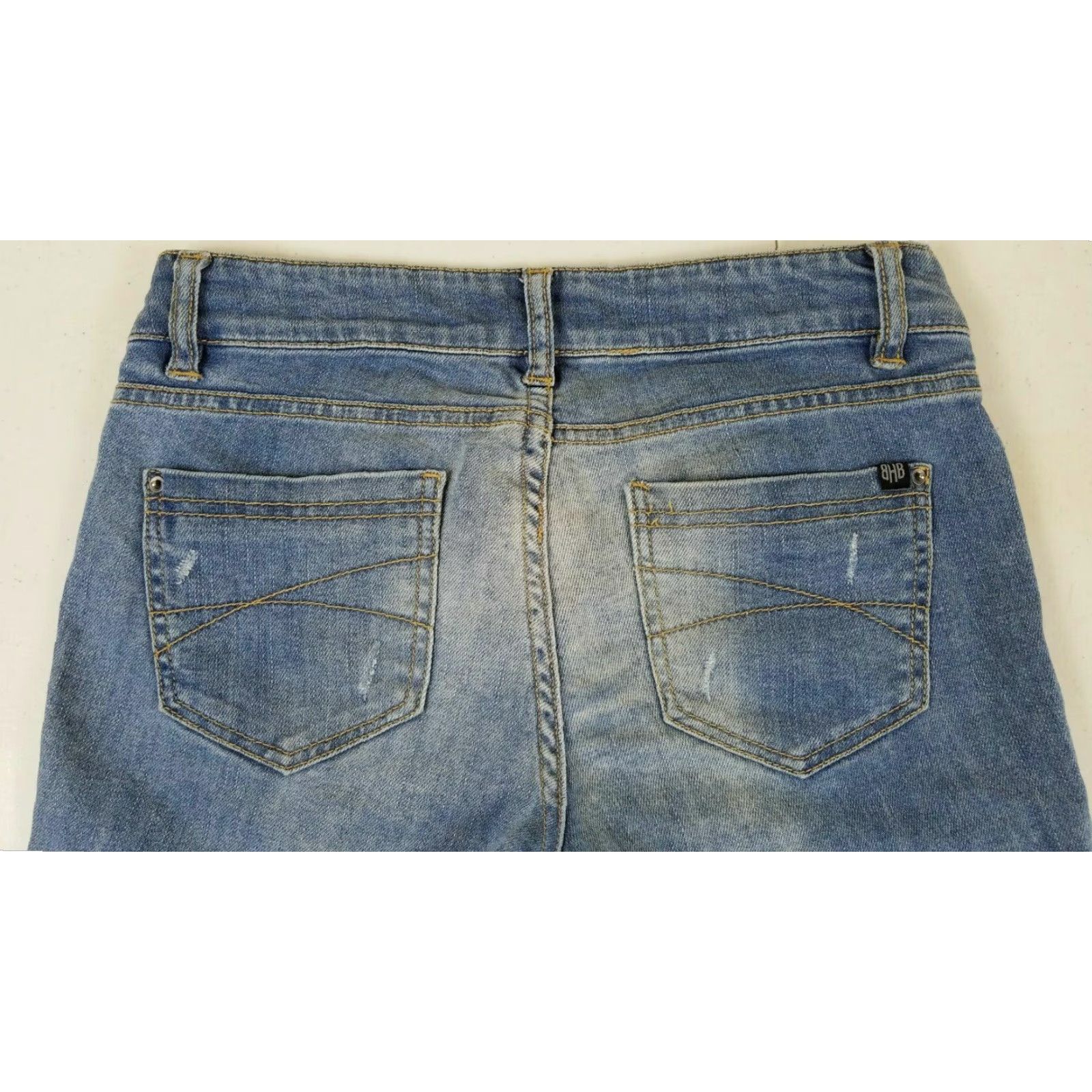 Vintage BLACK HEARTS BRIGADE Womens Jeans Size 25 Distressed Blue 29" Inseam 7.5" Rise Very Good Condition Size 42" / US 20 - 4 Thumbnail
