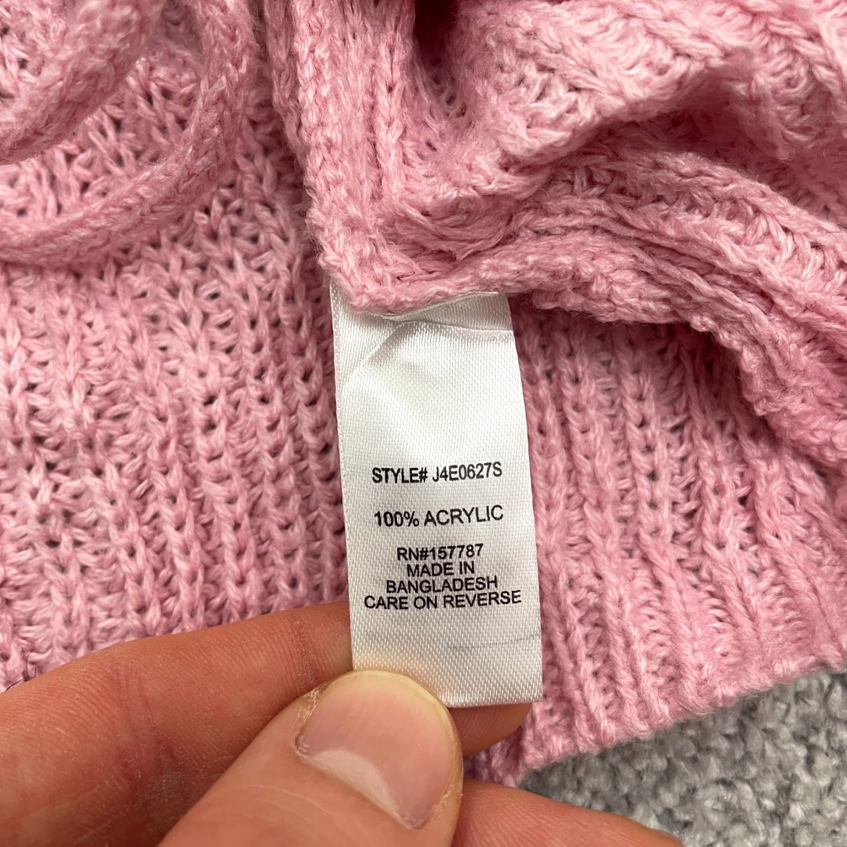 Vintage Jolie & Joy Pullover Sweater Womens Large Pink Acrylic Crochet Casual Lightweight Size L / US 10 / IT 46 - 3 Thumbnail
