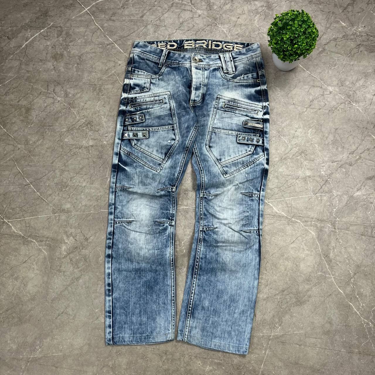 Japanese Brand Jeans Dirty Pants Faded Crash Denim Thrashed Y2K Distressed Size US 33 - 2 Thumbnail