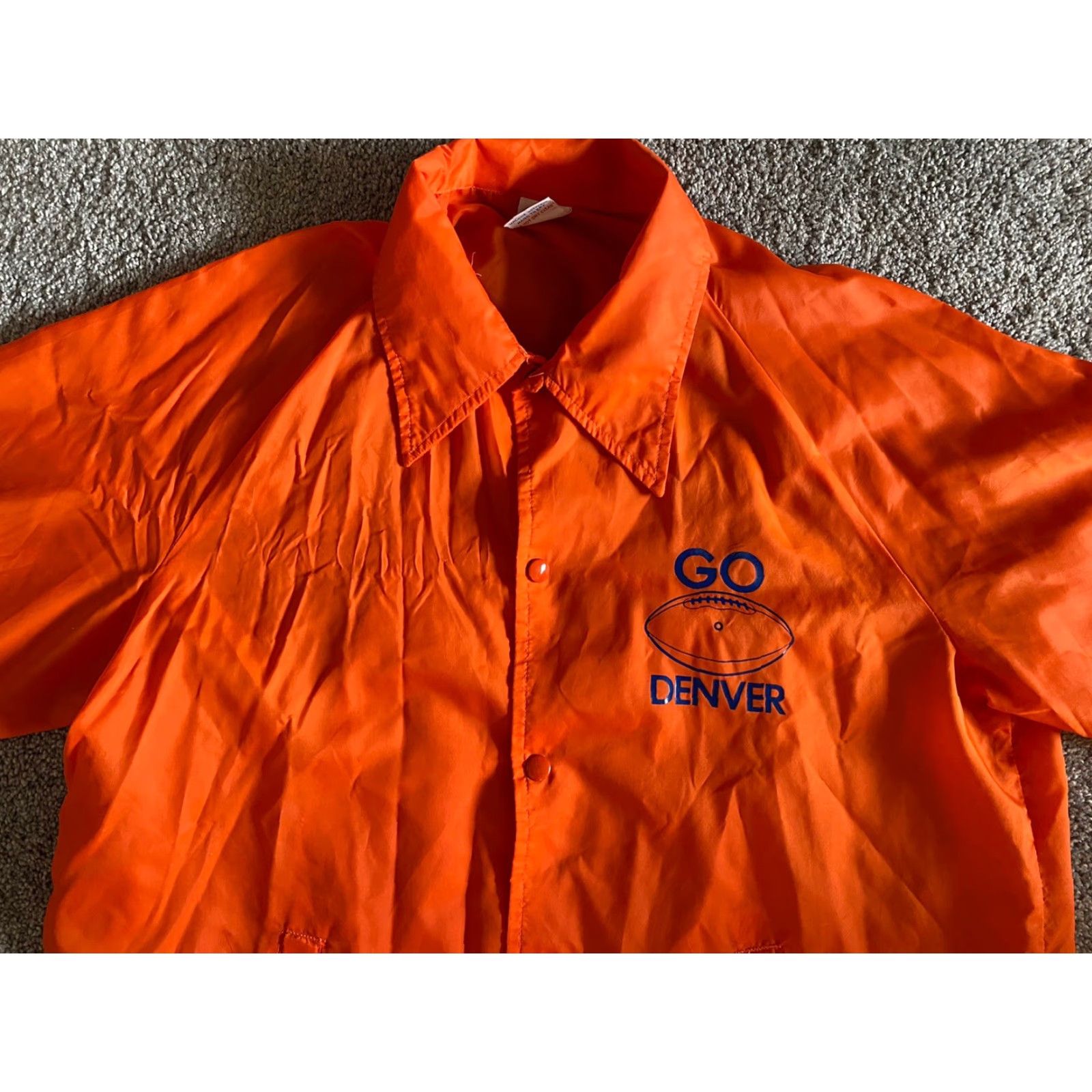 Vintage VINTAGE Ebert Sportswear Windbreaker Jacket Mens L Denver Broncos Nylon Orange 1980s Size US L / EU 52-54 / 3 - 6 Thumbnail