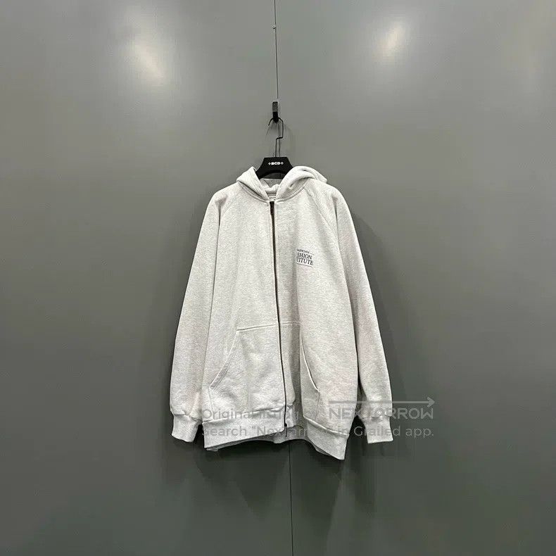 Balenciaga Balenciaga Grey Printed Logo Zip-Up Hoodie Size US L / EU 52-54 / 3 - 1 Thumbnail