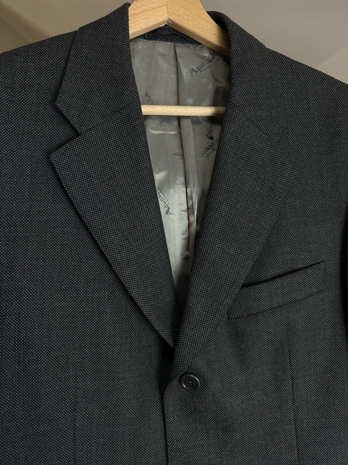 Aquascutum × Designer Aquascutum London Wool Suit Set Blazer + Pants Size 38S - 3 Thumbnail