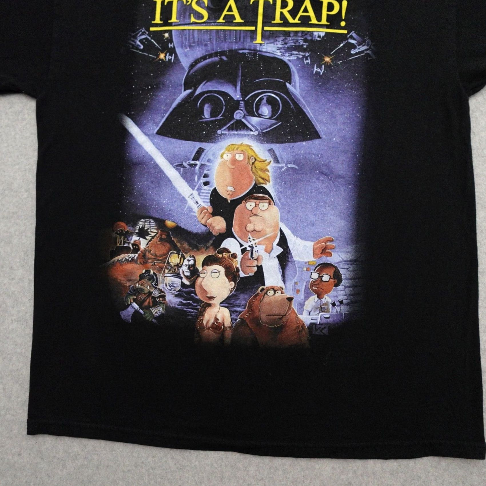 AAA Family Guy Tshirt Mens Large Black "It's a Trap" Movie Graphic Promo 21x27 Size US L / EU 52-54 / 3 - 7 Thumbnail