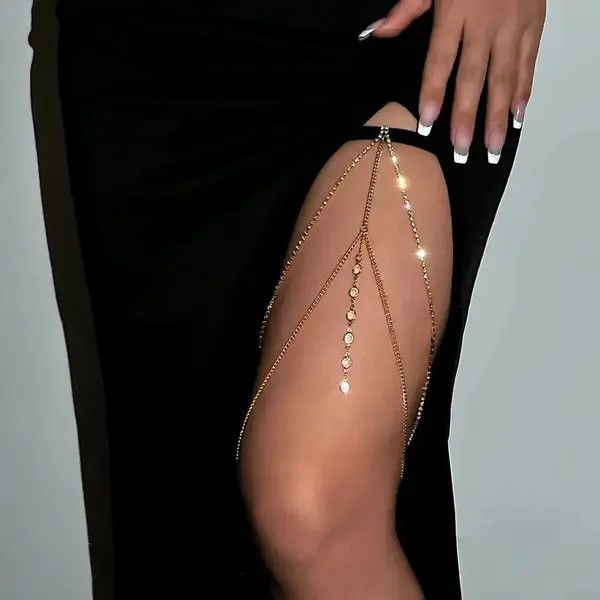 Japanese Brand × Vintage Boho Elastic Band Bandage Leg Thigh Chain for Women Size ONE SIZE - 2 Thumbnail