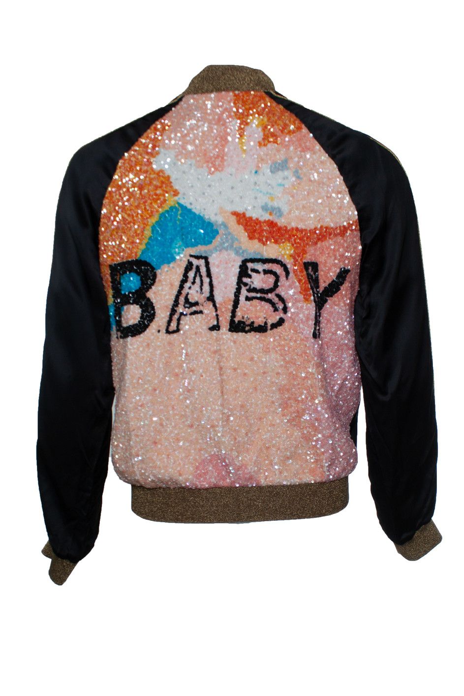 Saint Laurent Paris Saint Laurent, Black sequins baby bomber jacket Size US M / EU 48-50 / 2 - 1 Thumbnail