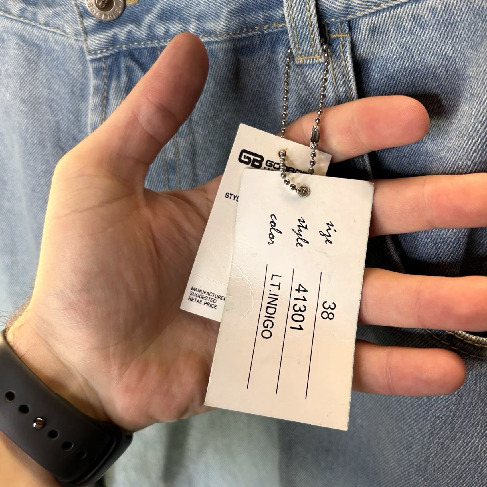 Denime VINTAGE Godbody Jeans Carpenter 36x31 Men Regular Denim Blue 5-Pocket Hip-Hop 90s Style Size US 36 / EU 52 - 4 Thumbnail