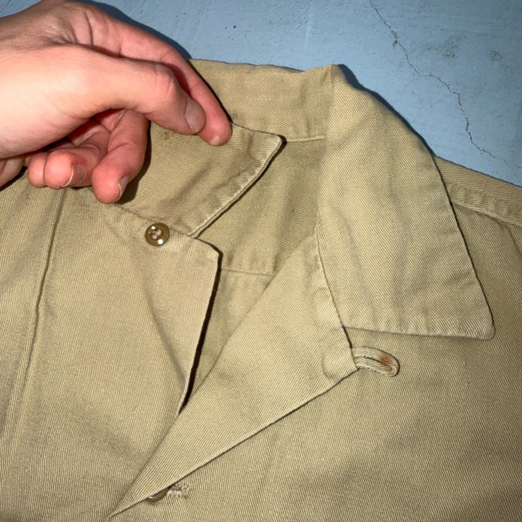 Vintage VINTAGE Big Mac Work Shirt Mens 50s 60s Cotton Tan Long Sleeve 1950s Patch Loop Collar Royal Rangers Size US XS / EU 42 / 0 - 4 Thumbnail