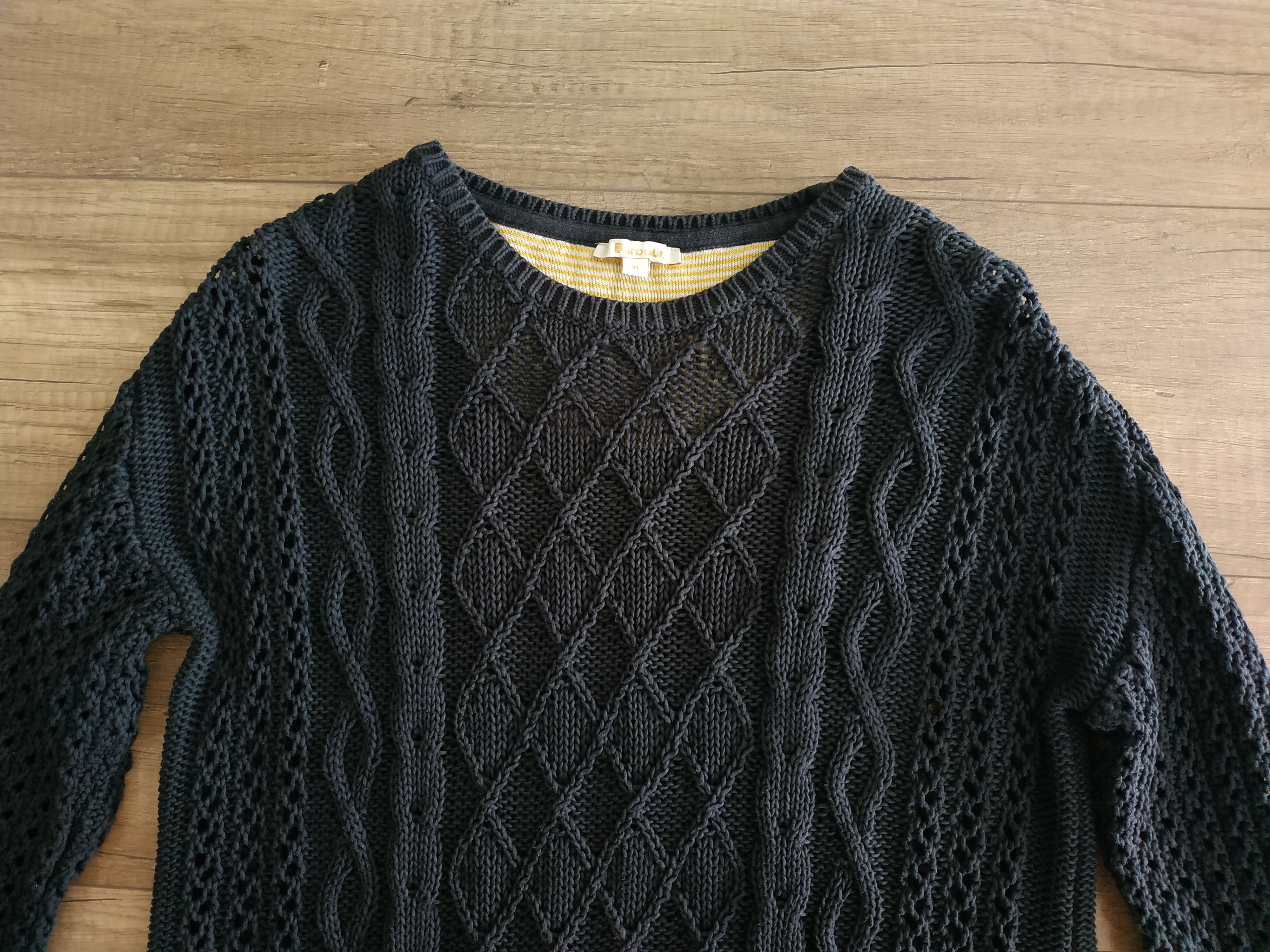 Barbour BARBOUR Women's Cable Knit Sweater/ Pullover, UK10 (SMALL) Size M / US 6-8 / IT 42-44 - 3 Thumbnail