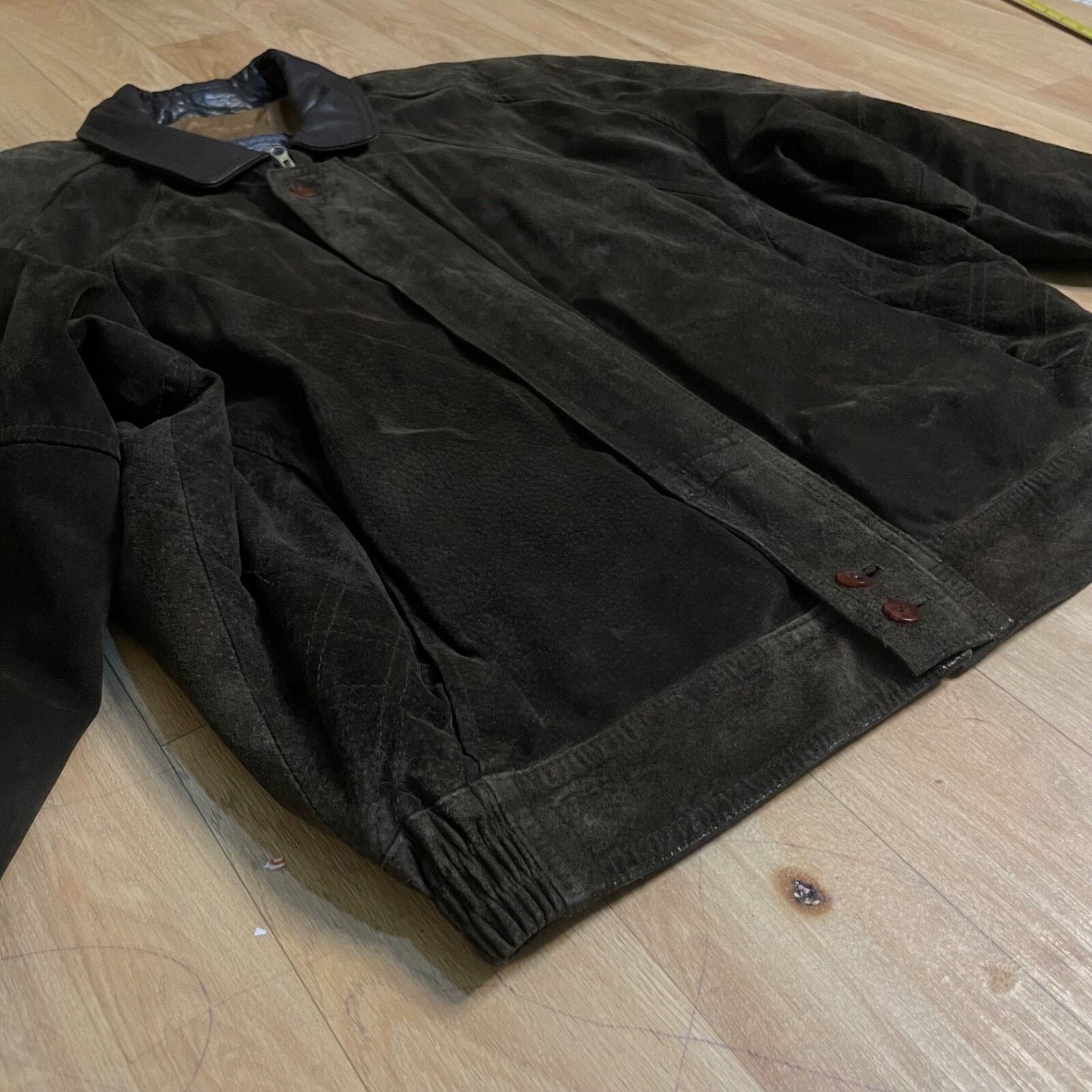 Burberry Vintage BURBERRY's Bomber Jacket SUEDE LEATHER green olive Size US L / EU 52-54 / 3 - 4 Thumbnail