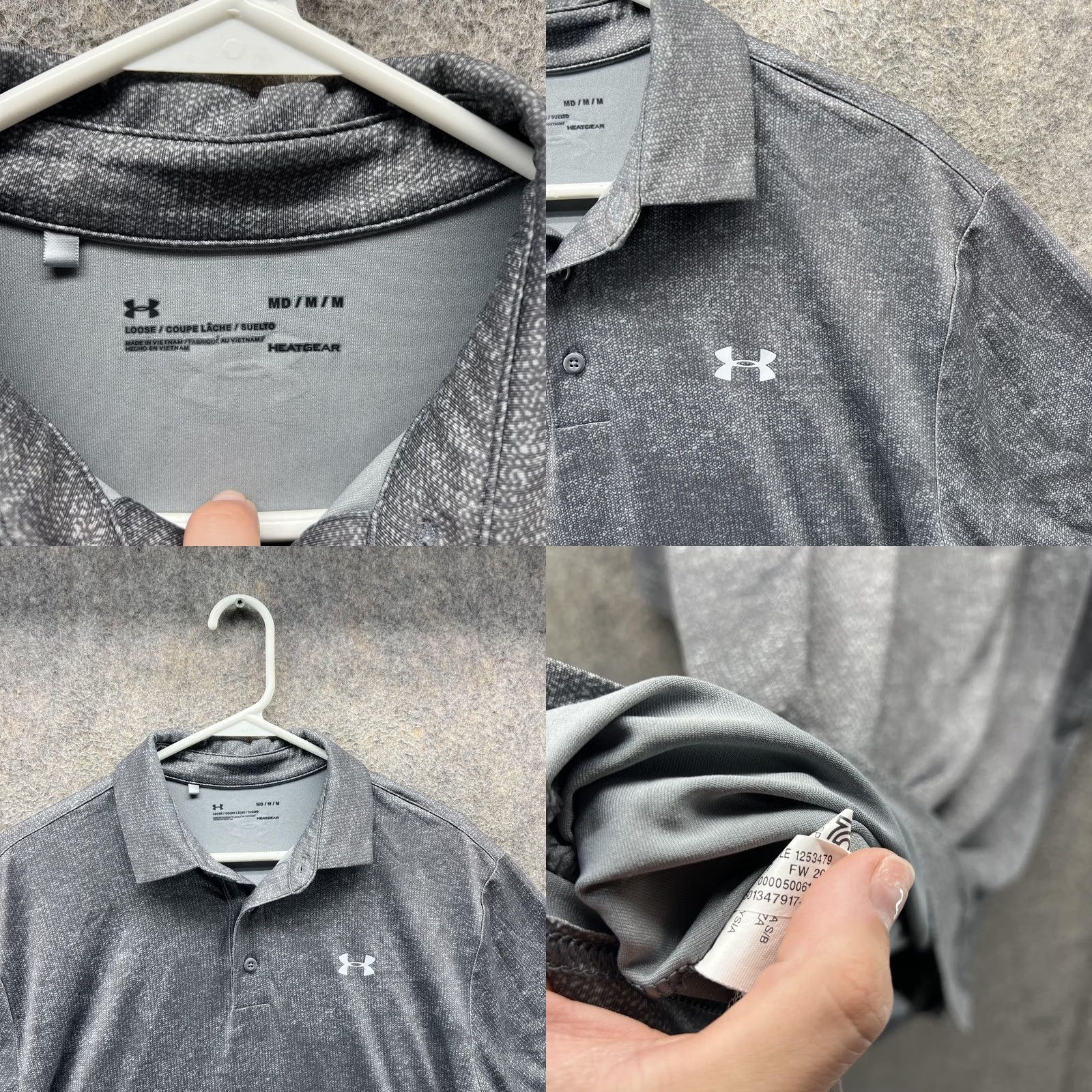 Under Armour Under Armour Polo Shirt Mens M Gray HeatGear Loose Fit Golf Short Sleeve Size US M / EU 48-50 / 2 - 8 Thumbnail