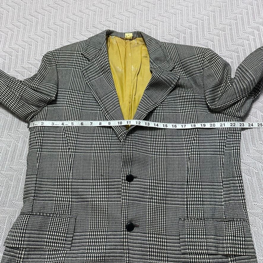 Vintage Vintage black and white Glen Check plaid blazer sport coat Size 44R - 6 Thumbnail