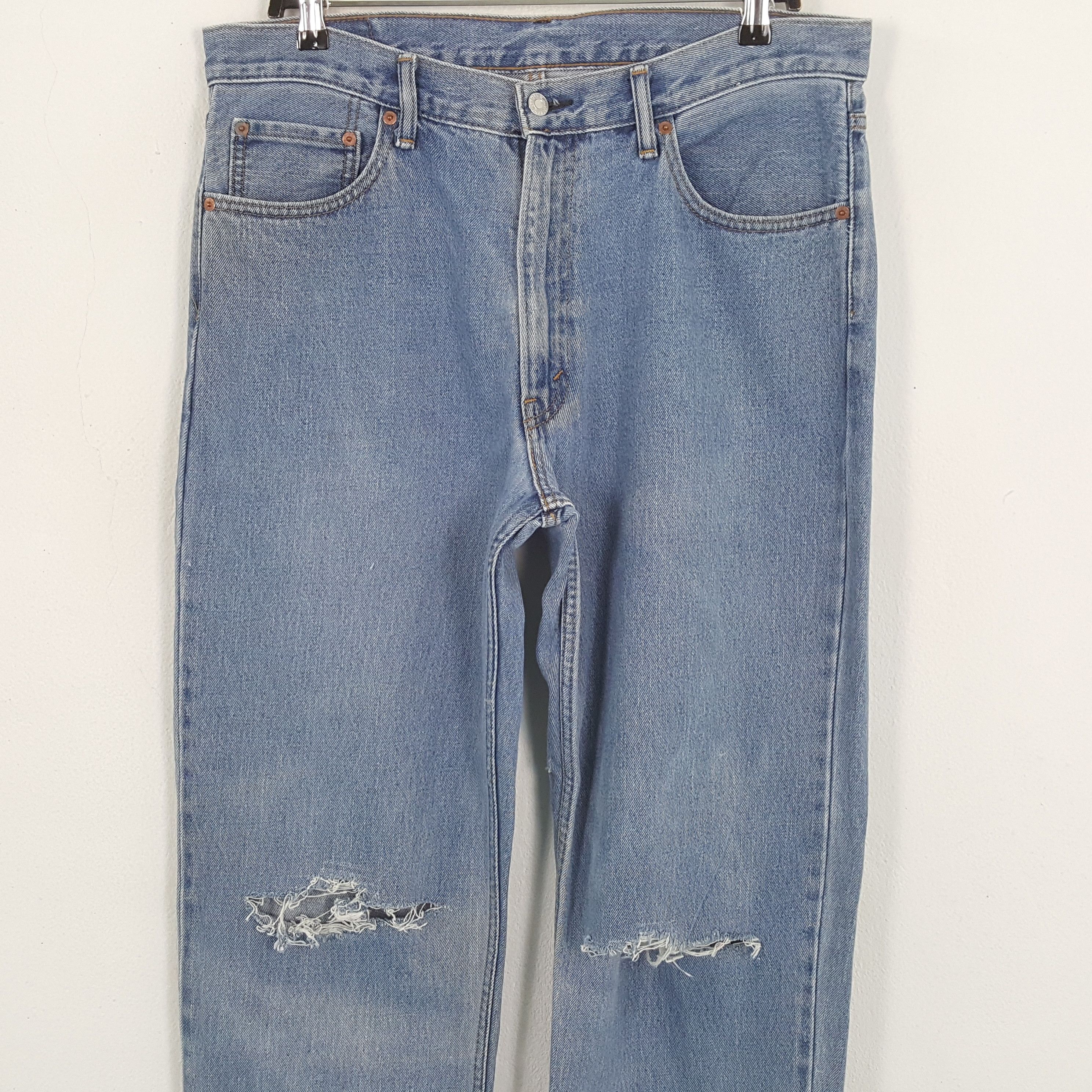 Levi's × Vintage LEVI'S Streetwear Style Distressed JEANS Size US 35 - 2 Thumbnail