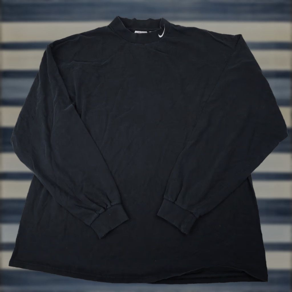 Nike VINTAGE Nike Mini Swoosh Mock Neck Shirt XXL Men Black 90s HPt? Size US XXL / EU 58 / 5 - 1 Thumbnail