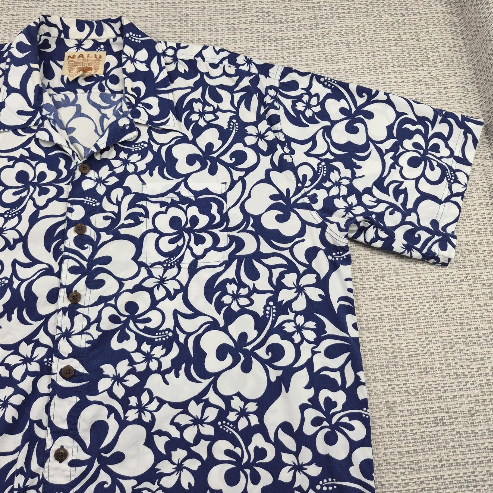 ALOHAS NALU Shirt Mens 2XL Button Up Blue Hawaiian Aloha Floral COX Communications Size US XXL / EU 58 / 5 - 2 Thumbnail