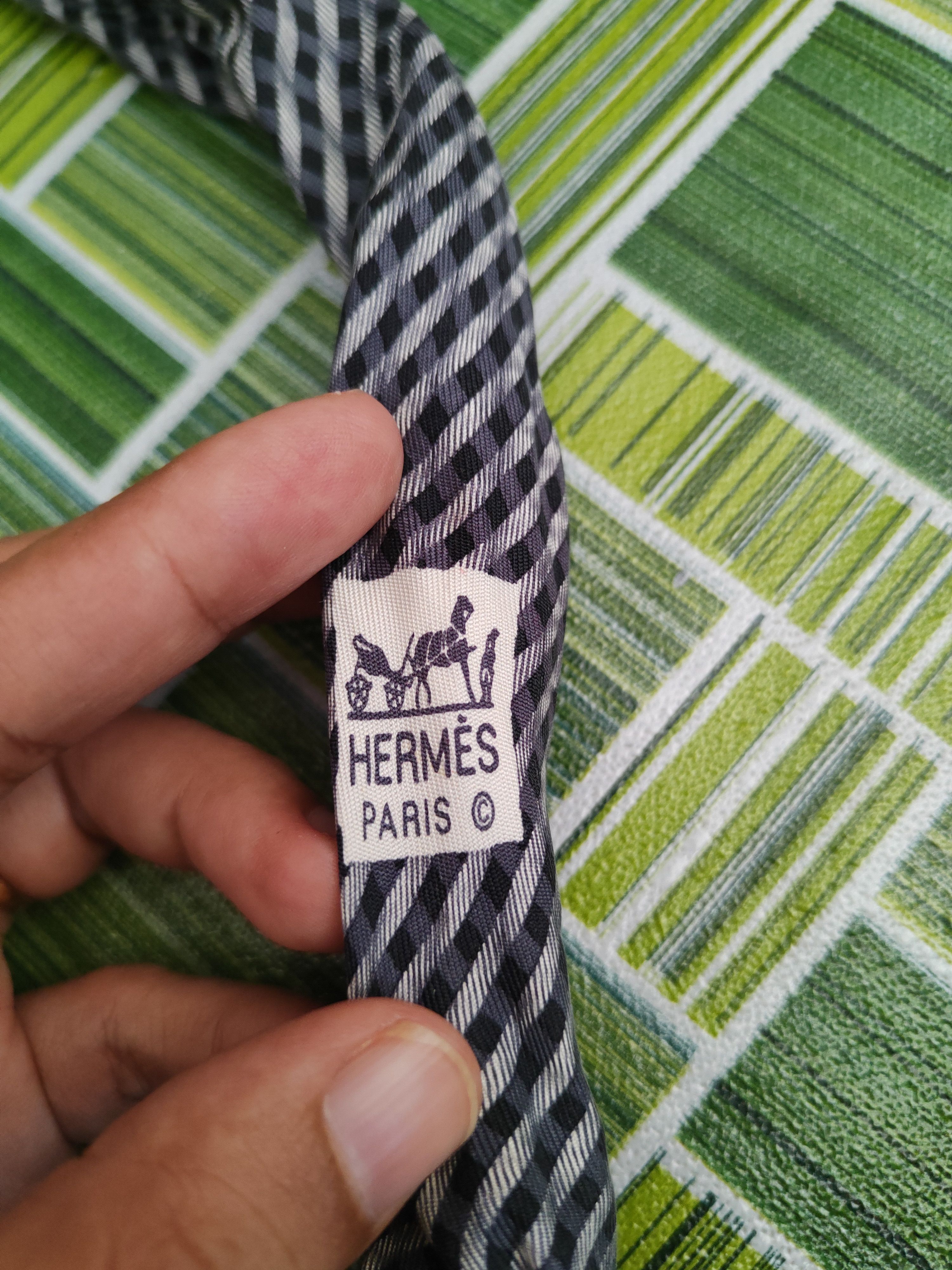 Hermes Hermes Dark Gray Ties #S2898 Size ONE SIZE - 4 Thumbnail