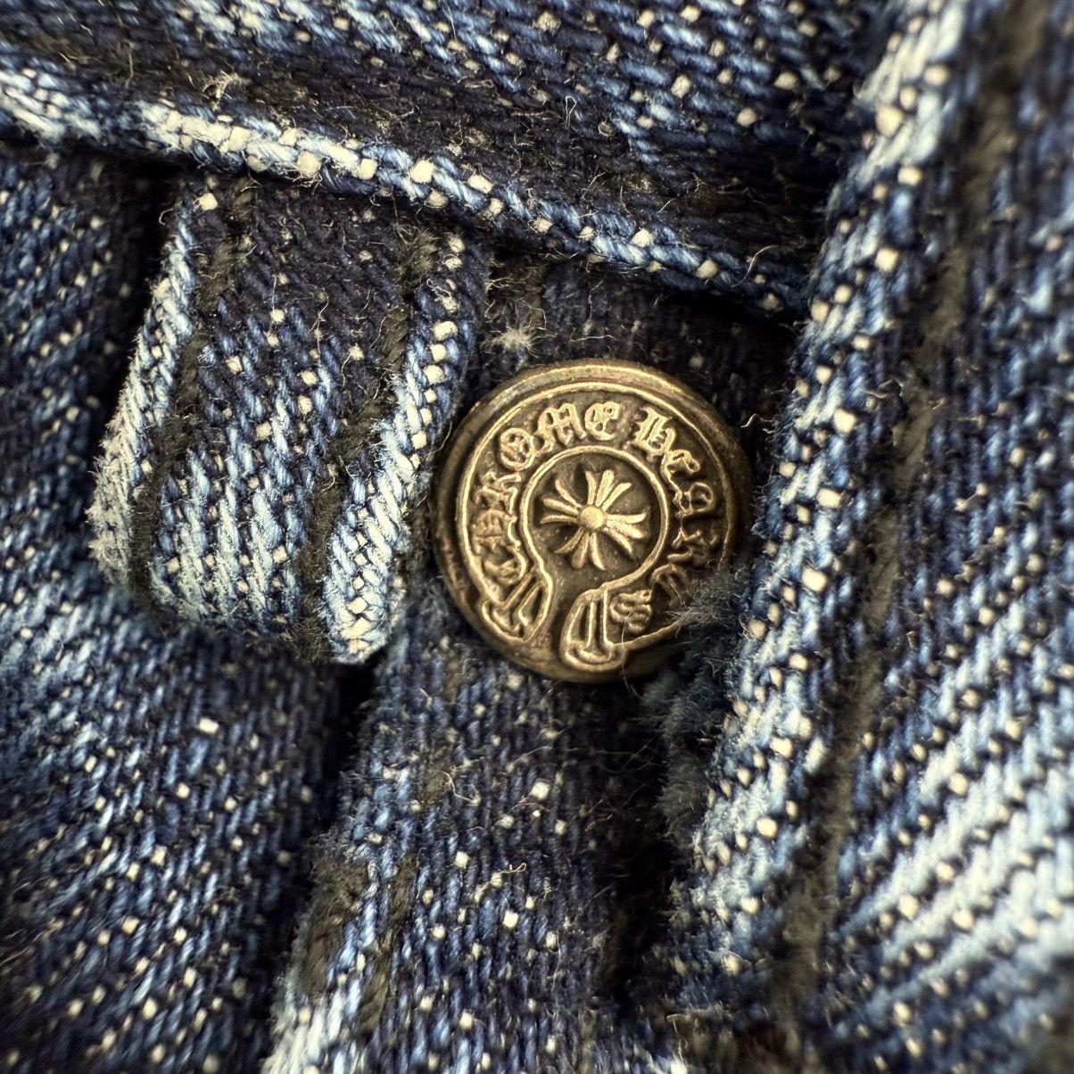 Chrome Hearts Turbo Diesel Cross Patch Jean Shorts