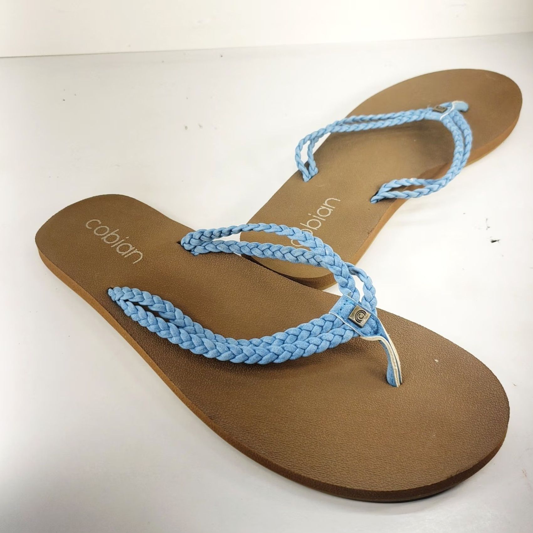 Vintage Cobian Leucadia Blue Braided Flip Flop Comfort Sandals 8-9 Womens Sandal Casual Travel Beach Bohemian Size US 8 / IT 38 - 2 Thumbnail