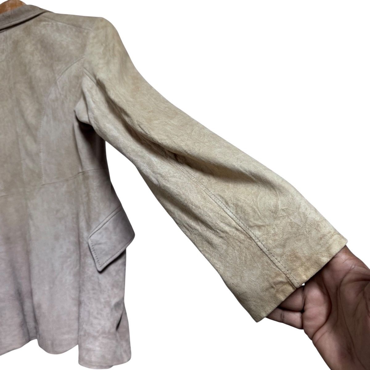 Jil Sander Jil Sander Suede Leather Blazer Jacket Beige Size XS / US 0-2 / IT 36-38 - 15 Thumbnail