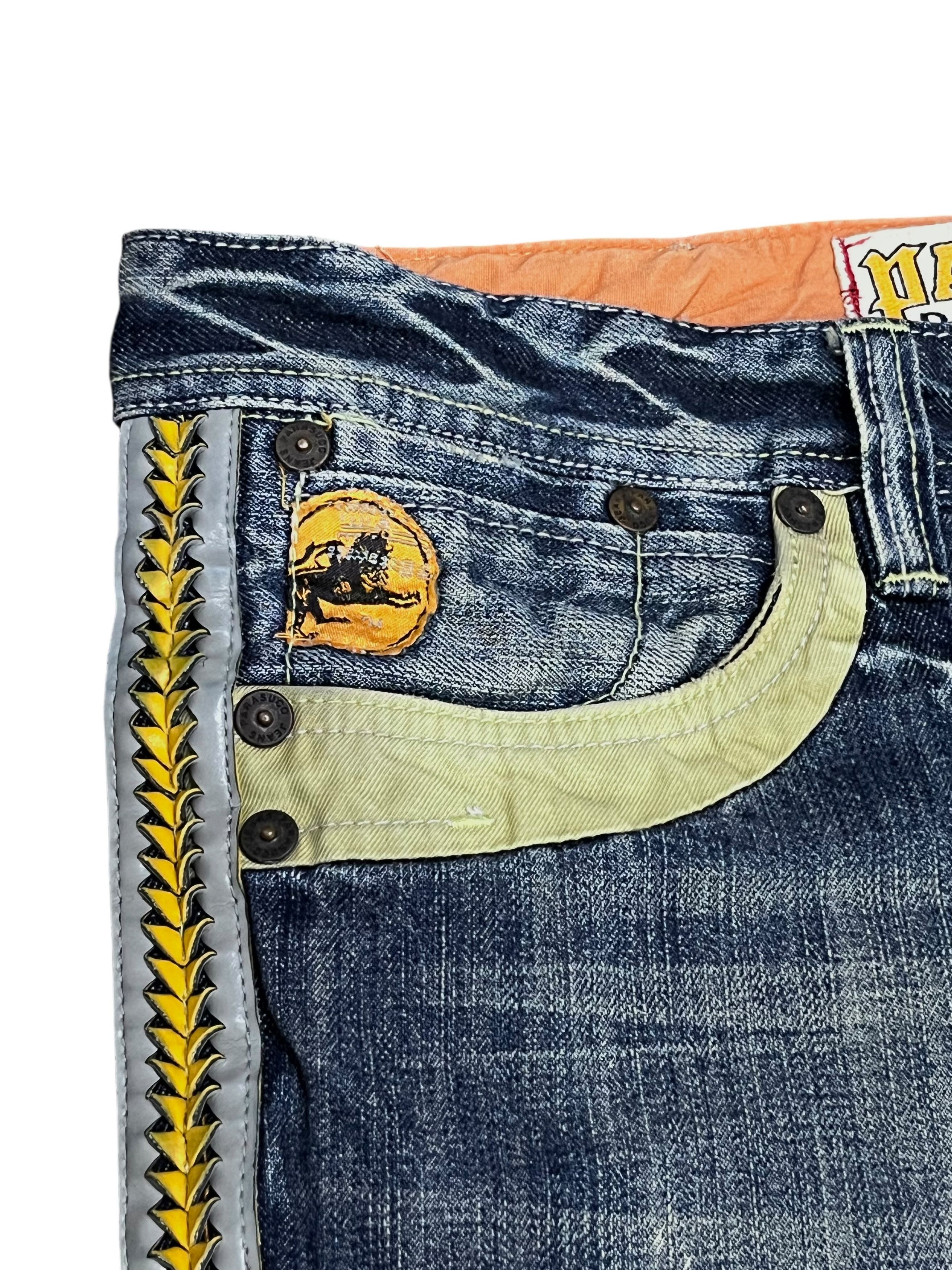 Parasuco PUNK FLARE🔥PARASUCO DENIM LEGEND Distressed Tribal Jeans💥 Size US 33 - 9 Thumbnail