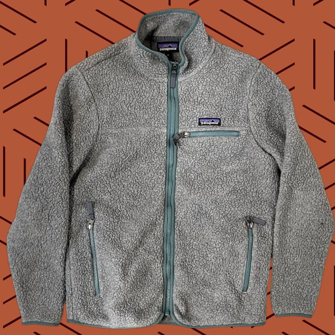 Patagonia VINTAGE Patagonia Sherpa Fleece Jacket Womens Gray Retro Pile Size M Size M / US 6-8 / IT 42-44 - 1 Thumbnail