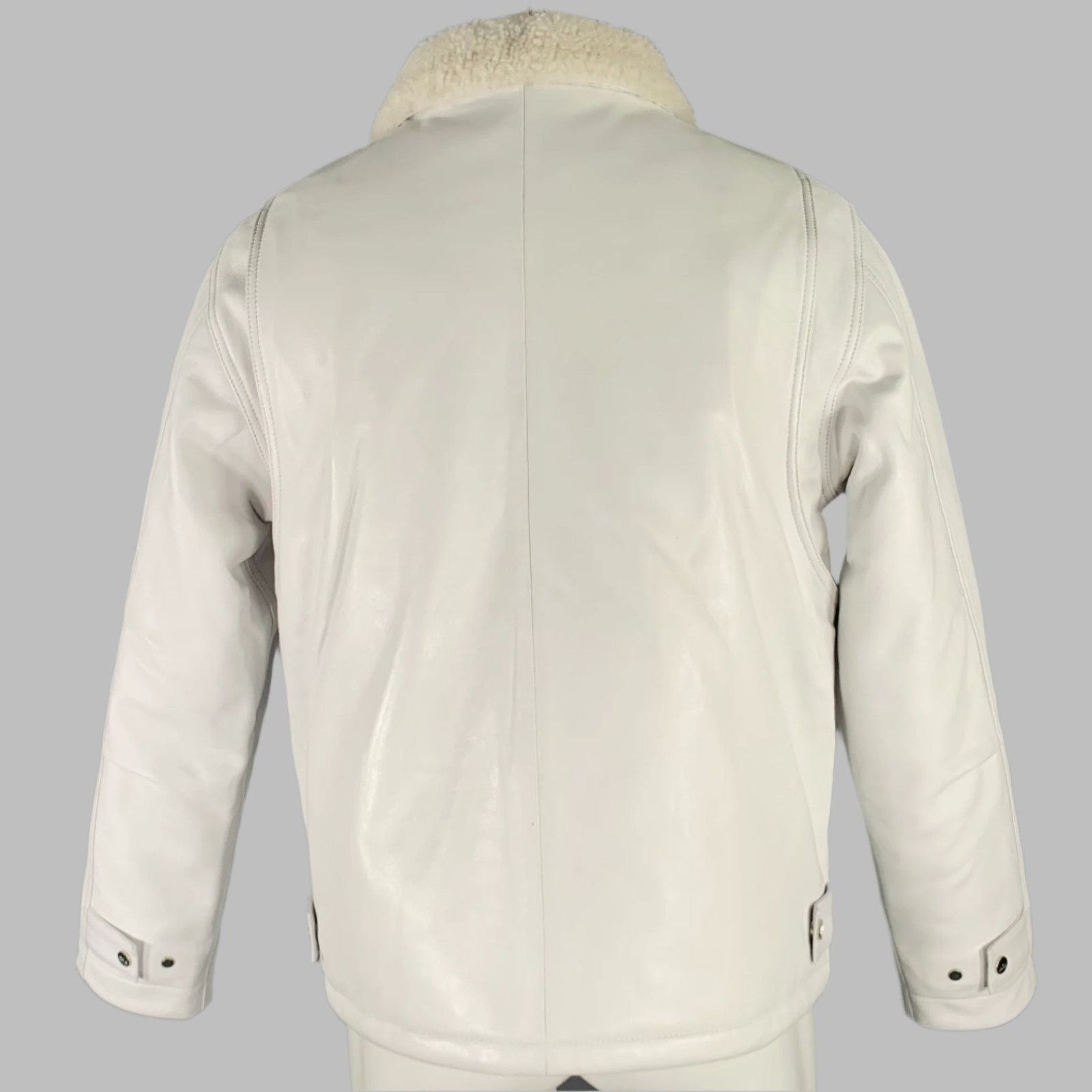Nahmias NAHMIAS Size S White Lamb Leather Carpenter Jacket Size US S / EU 44-46 / 1 - 4 Thumbnail