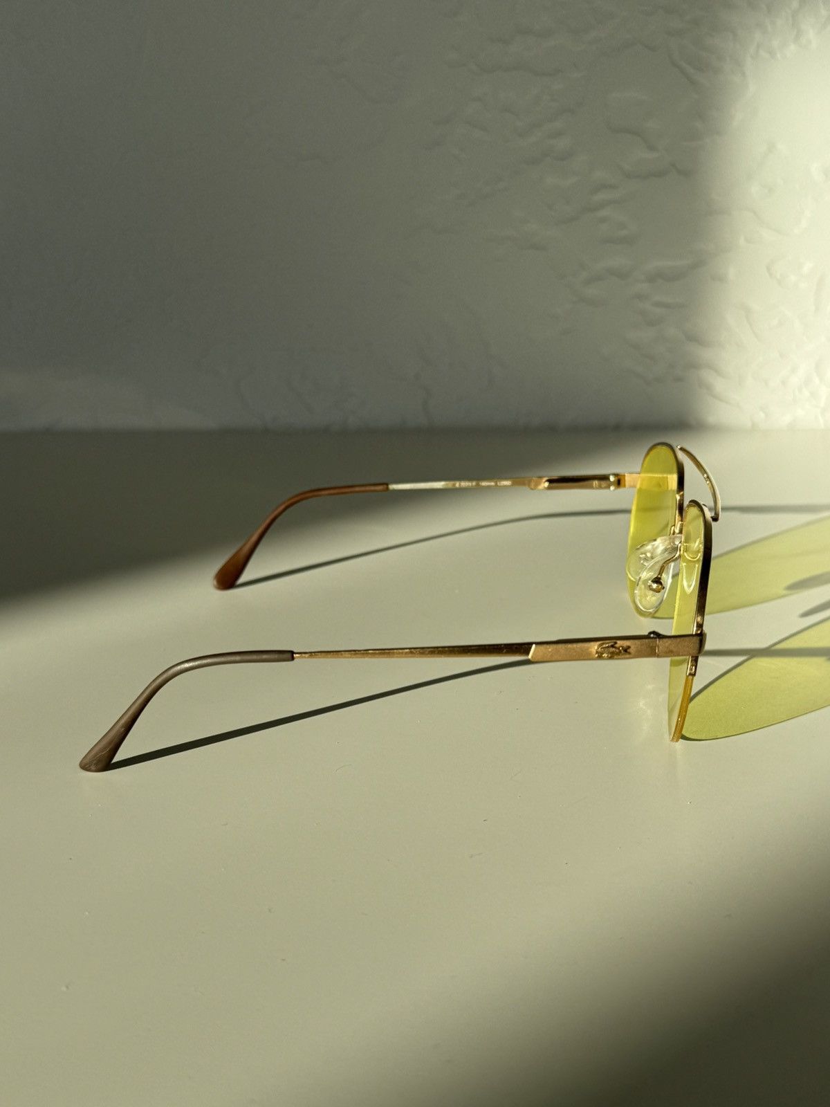 ★0% TAX★ Y2K LACOSTE AVIATOR ACID YELLOW PILOT SUNGLASSES