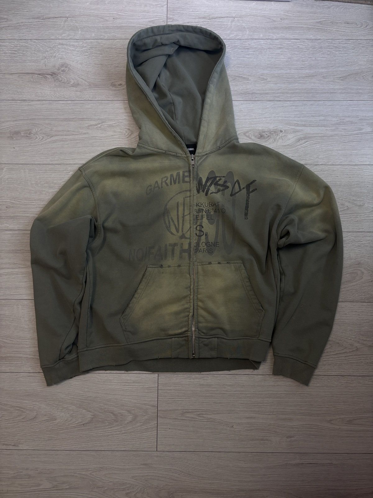 No Faith Studios NoFaithStudios Split Zip Jacket Light Green | Grailed