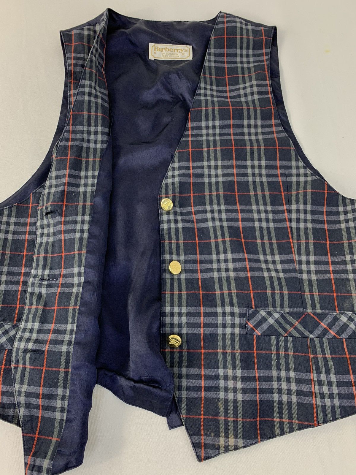 Burberry Vintage Burberrys London Nova Check Monogram Vest Waistcoat Size S / US 4 / IT 40 - 4 Thumbnail