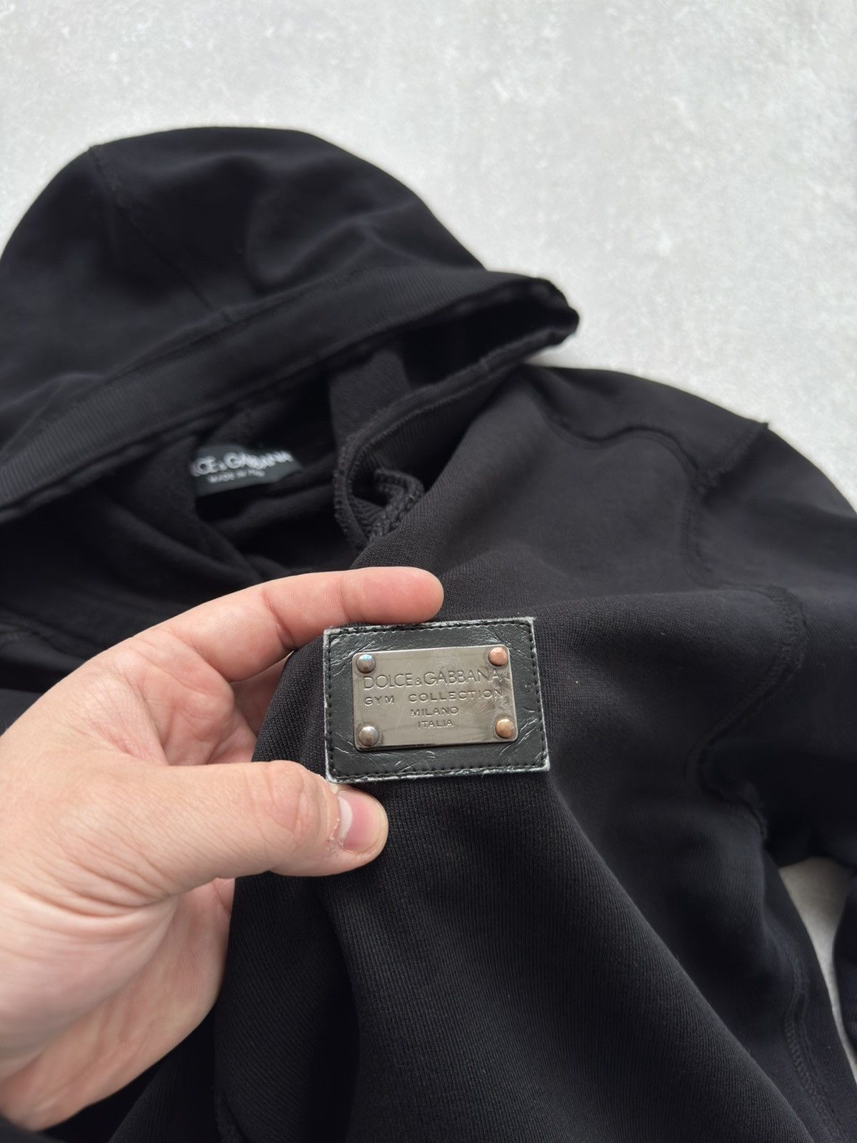 Dolce & Gabbana Vintage Dolce & Gabbana Black Zip Hoodie Distressed Plaque Size US L / EU 52-54 / 3 - 8 Thumbnail