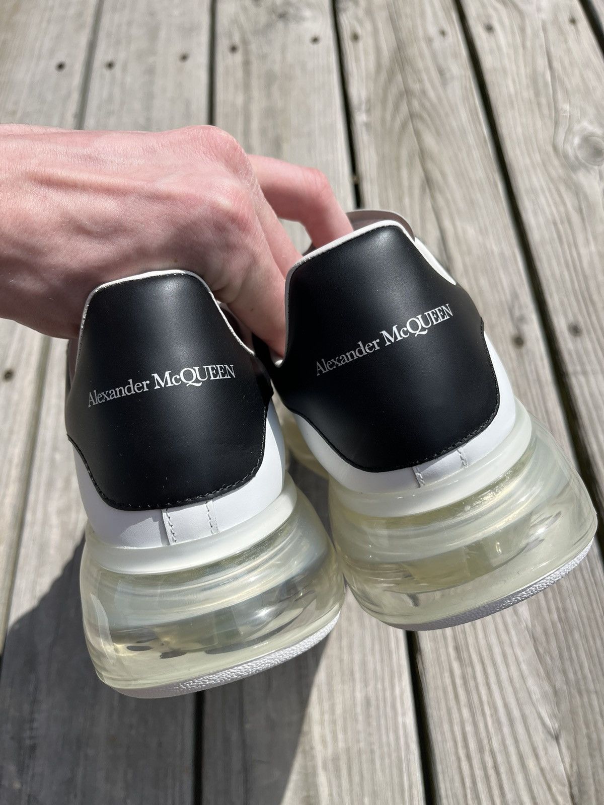 Alexander McQueen Alexander McQueen Oversized Clear Sole Sneaker (White/Black) Size US 8.5 / EU 41-42 - 5 Thumbnail