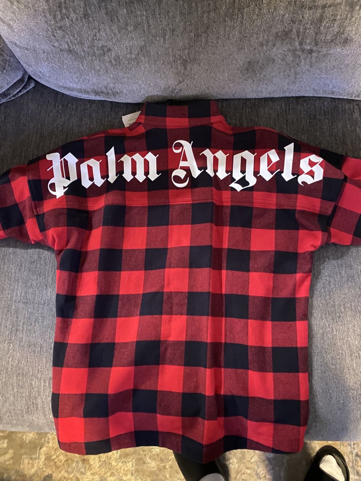 Palm Angels MENS PALM ANGELS BUTTON DOWN FLANNEL RED Size US S / EU 44-46 / 1 - 3 Thumbnail