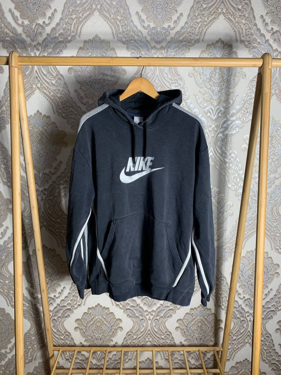 Nike Vintage Nike Big Logo Swoosh Hoodie Retro Drill Y2K 90s Size US XL / EU 56 / 4 - 1 Thumbnail