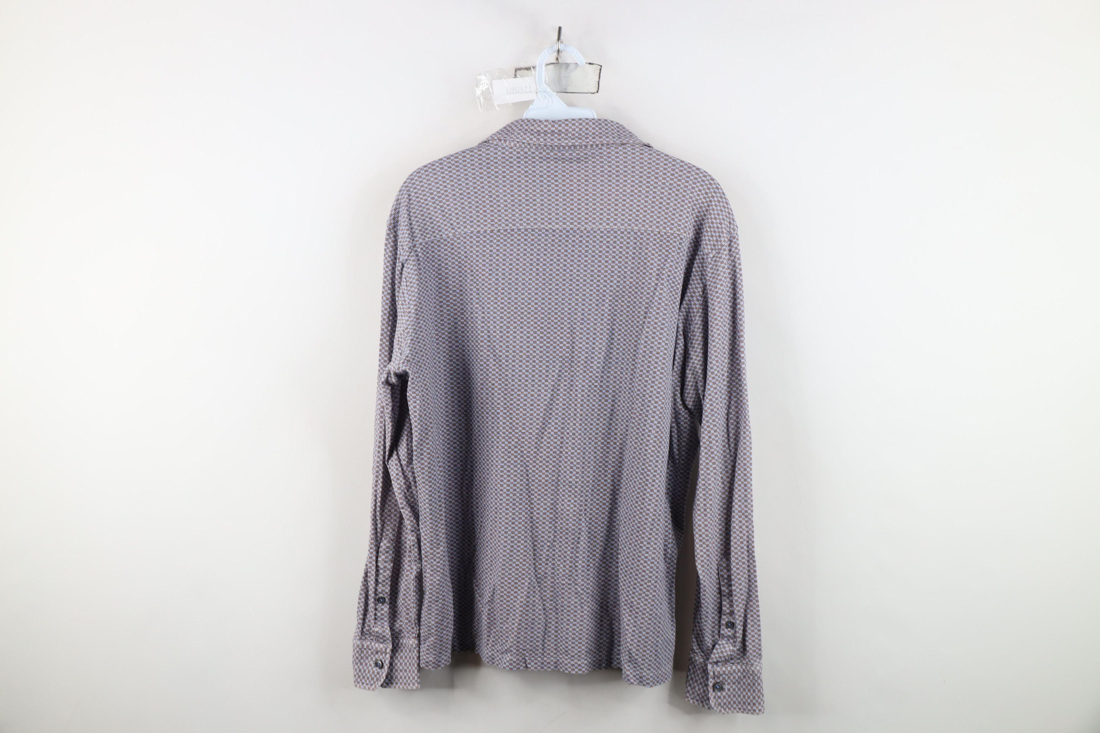 Vintage Bugatchi Uomo Checkered Knit Collared Button Shirt Cotton Size US M / EU 48-50 / 2 - 12 Thumbnail