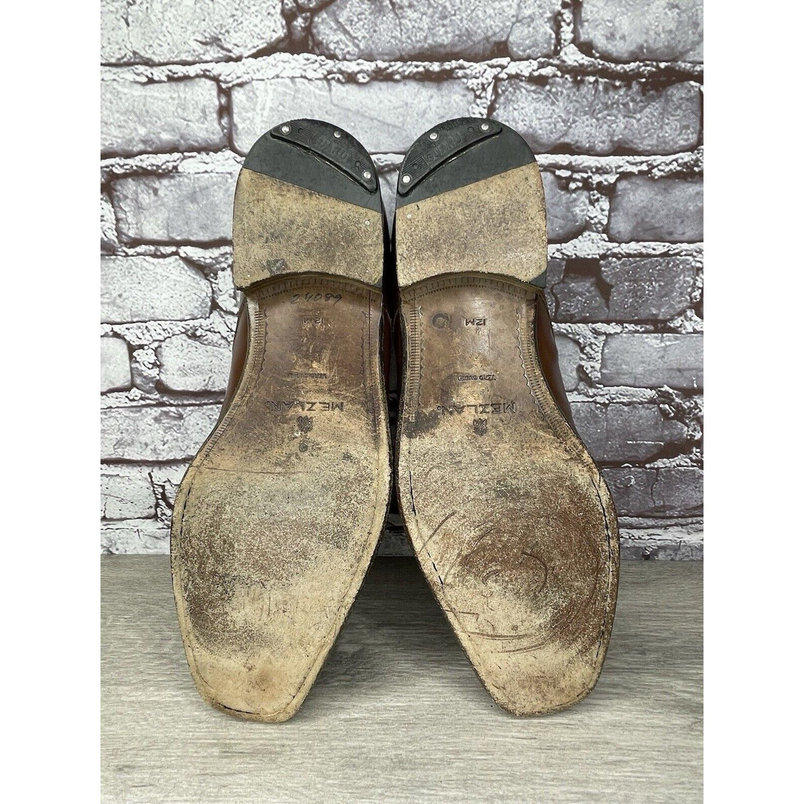Mezlan Mezlan Carmichael Brown Leather LaceUp Oxfords Square Toe Dr Size US 12 / EU 45 - 8 Thumbnail