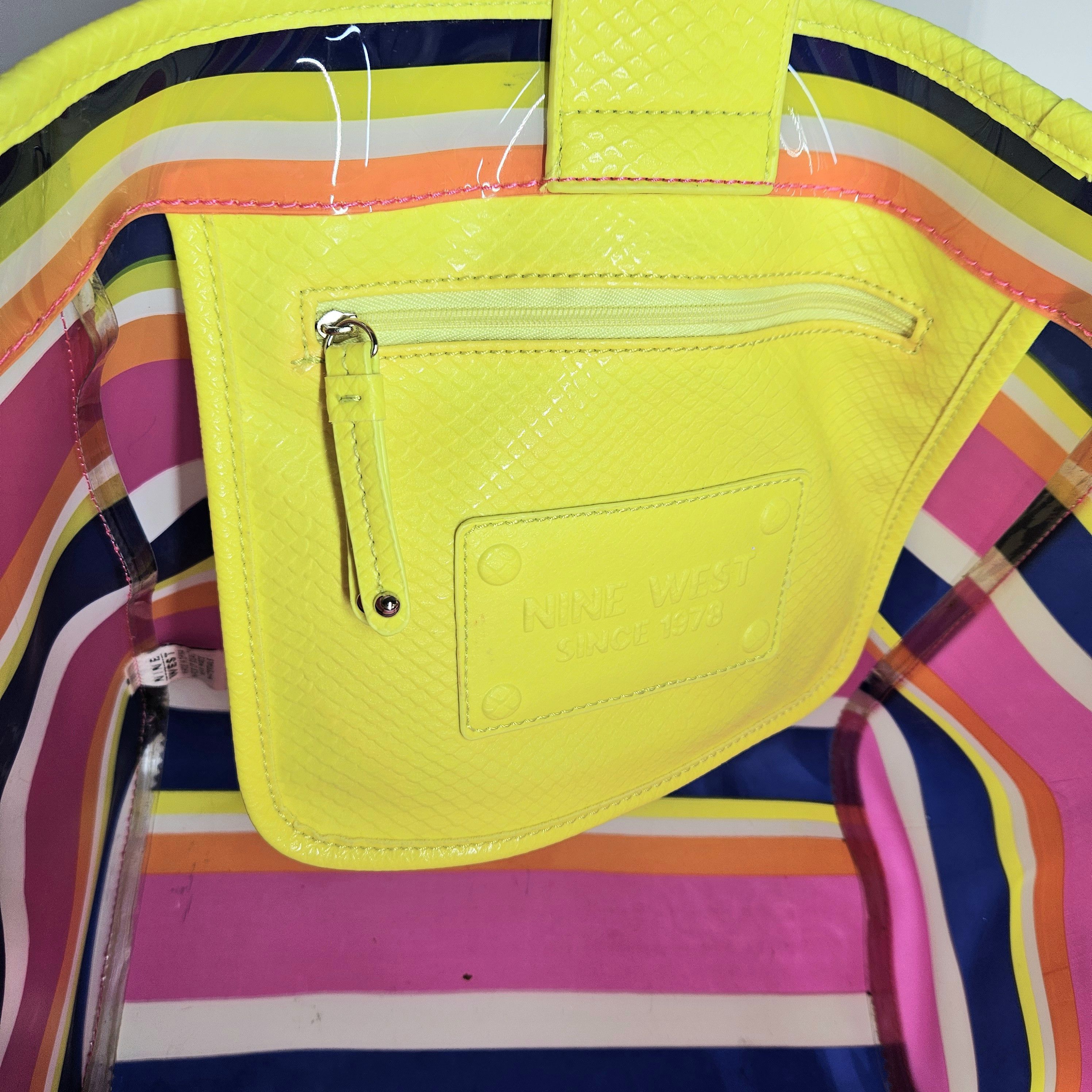 Nine West Nine West 11x11x5.5" Tote Bag Plastic Double Handles Rainbow Size ONE SIZE - 12 Thumbnail