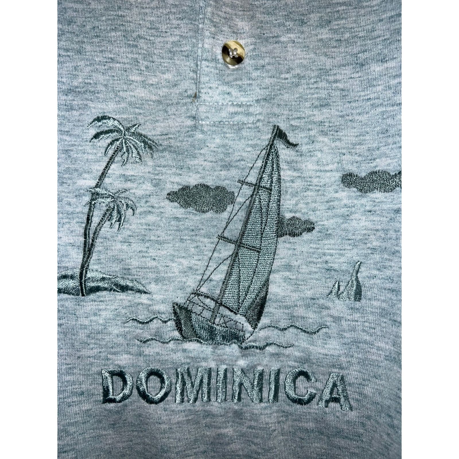 Vintage Vintage Dominica Shirt Sailboat 1/4 Button Down Tee 90s XL Size US XL / EU 56 / 4 - 3 Thumbnail
