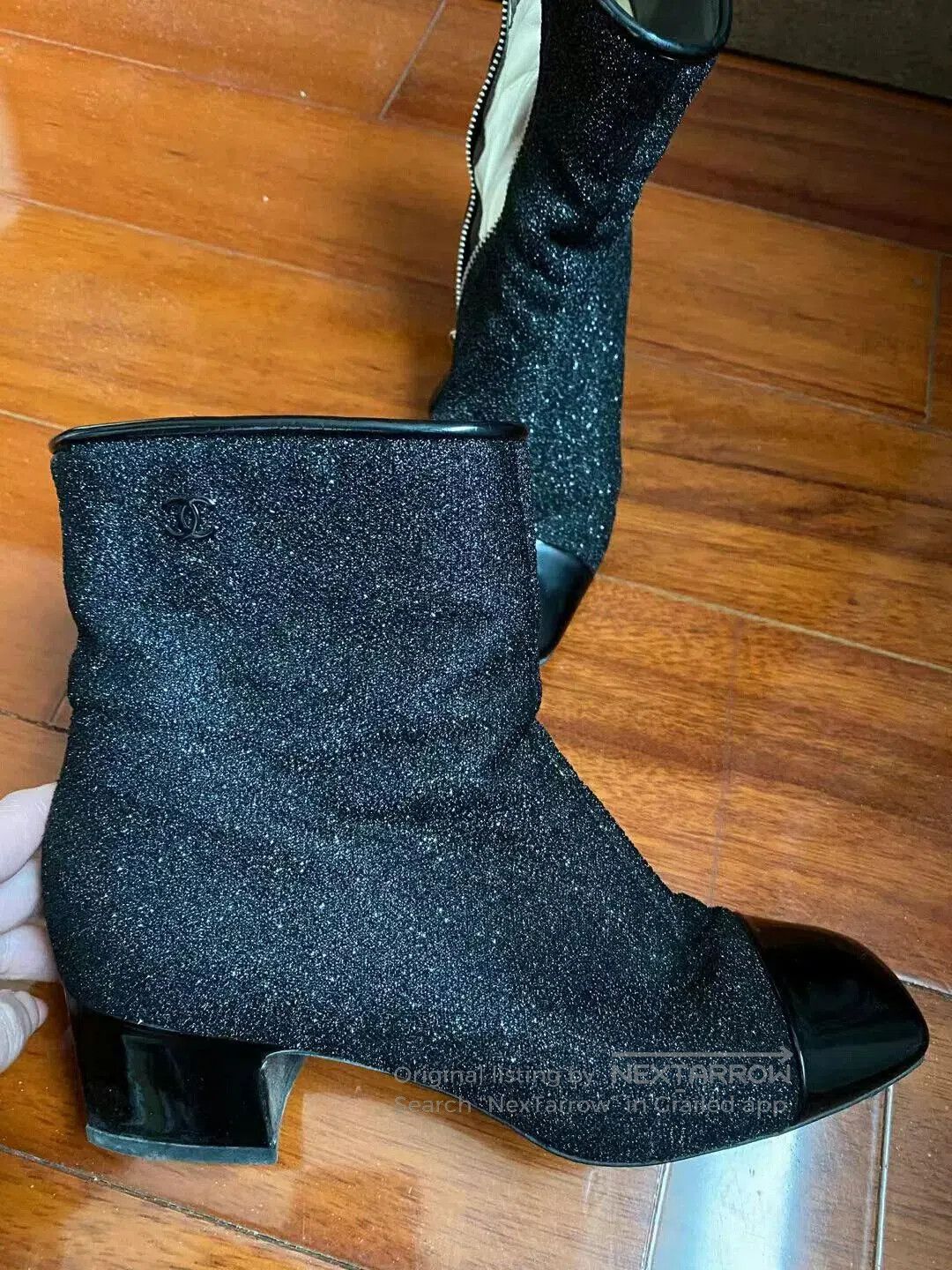 Chanel CHANEL Sequin Ankle Boots. Size US 5 / IT 35 - 3 Thumbnail