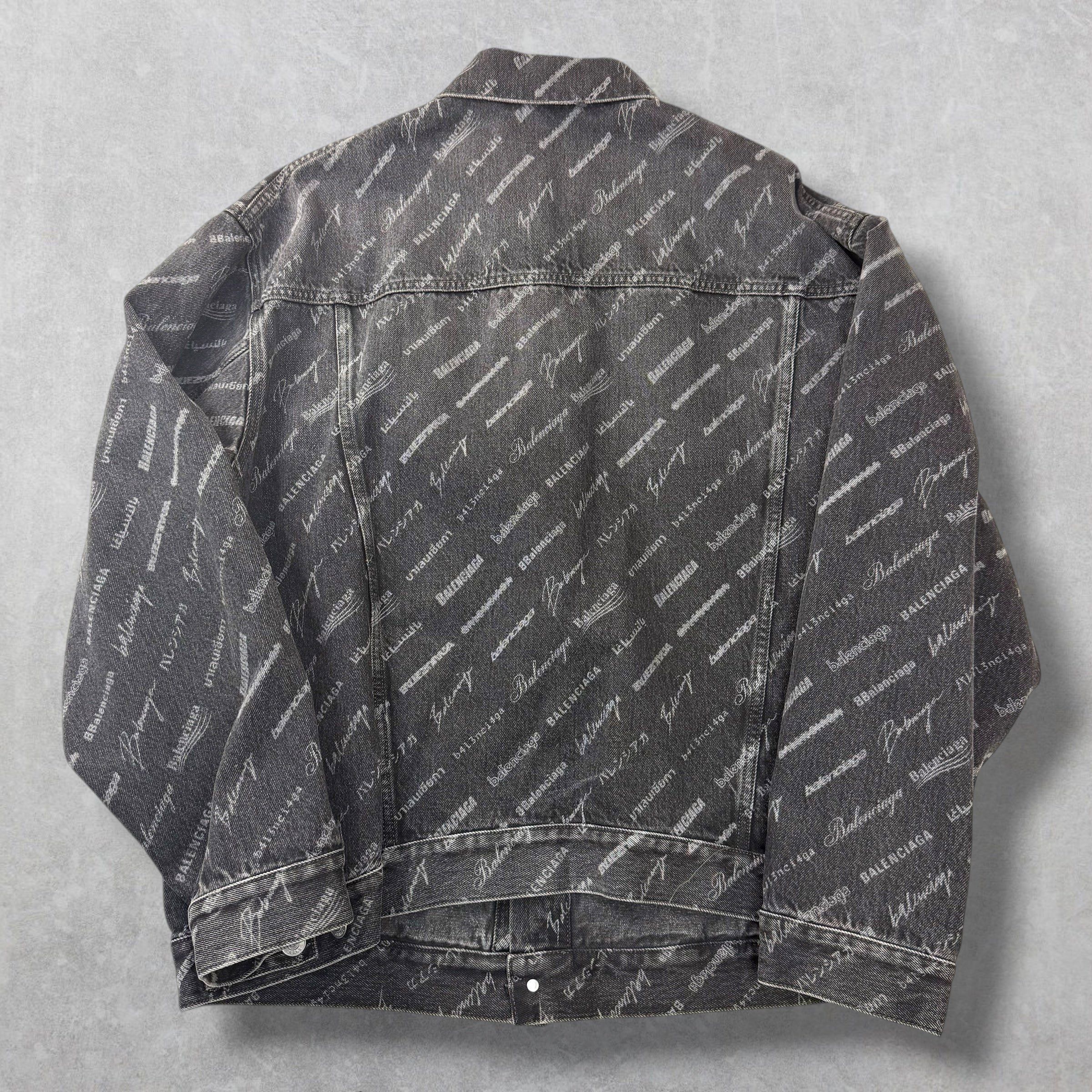 Balenciaga Balenciaga All Over Print Denim Jacket L (XL) Size US XL / EU 56 / 4 - 2 Thumbnail