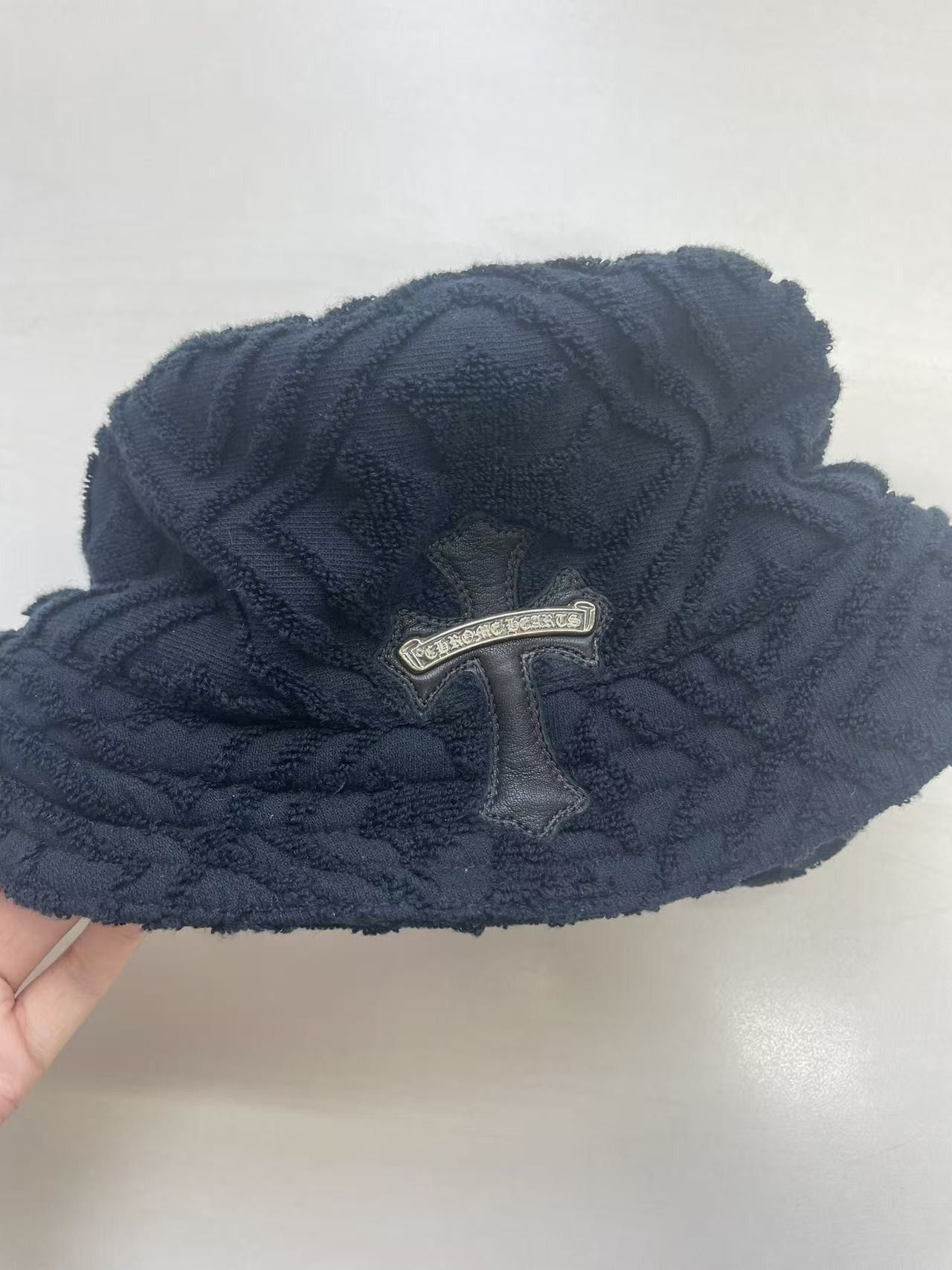 Chrome Hearts Chrome Hearts Cross Patch Terry Cloth Black Hat Size ONE SIZE - 5 Thumbnail