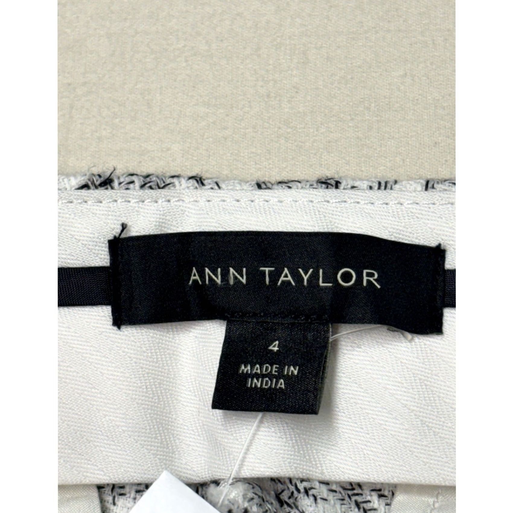 Ann Taylor NWT Ann Taylor Houndstooth High Rise Ankle Pants Black Slim Leg Womens 4 W31 L27 Size 27" / US 4 / IT 40 - 3 Thumbnail