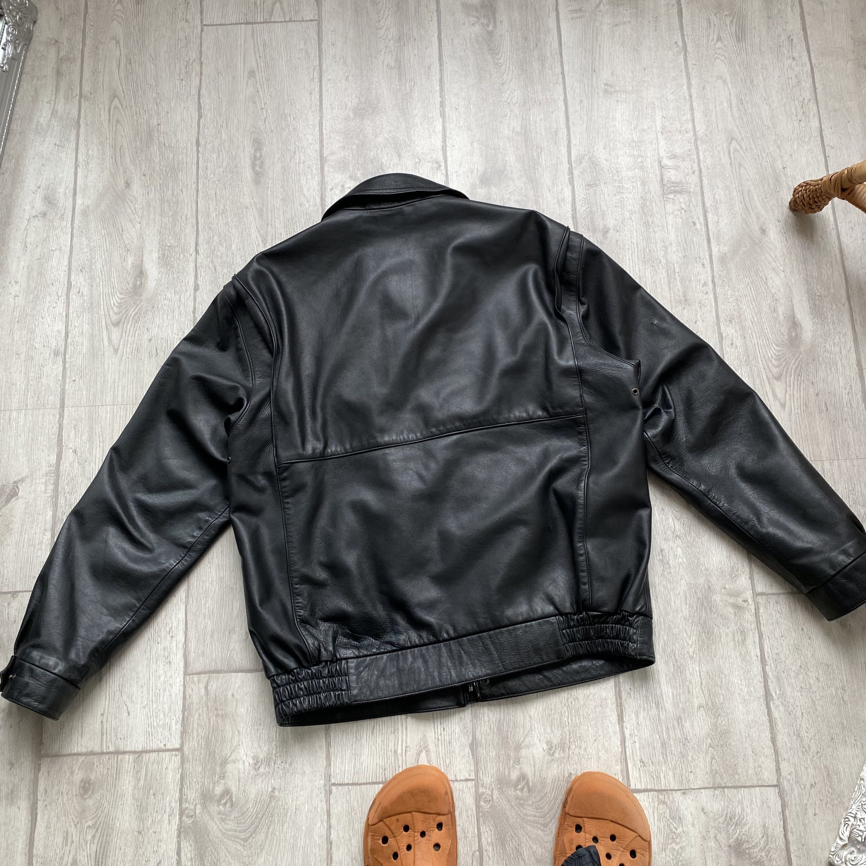 Genuine Leather Vintage 90s Real Leather Pilot Jacket Y2K Biker Style Size US L / EU 52-54 / 3 - 11 Thumbnail