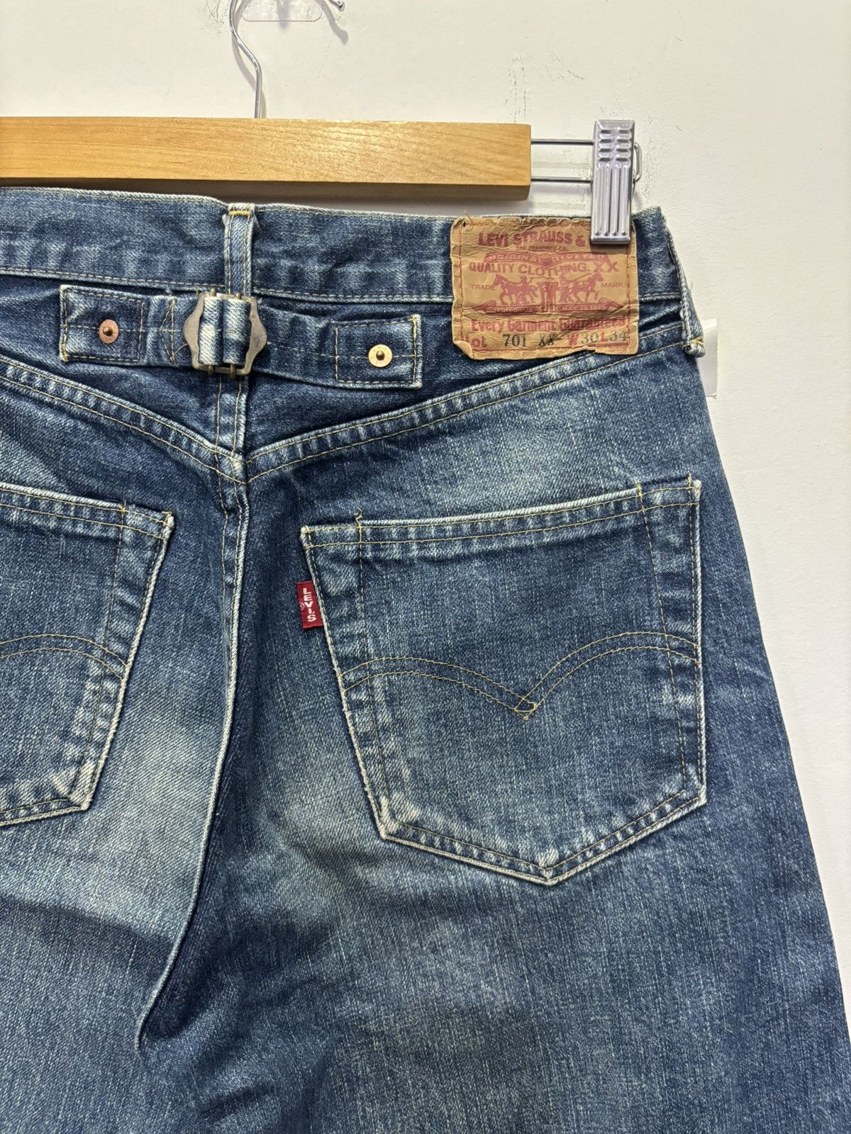 Levi's Vintage Levis 701XX Big E Selvedge Jeans Size US 30 / EU 46 - 6 Thumbnail