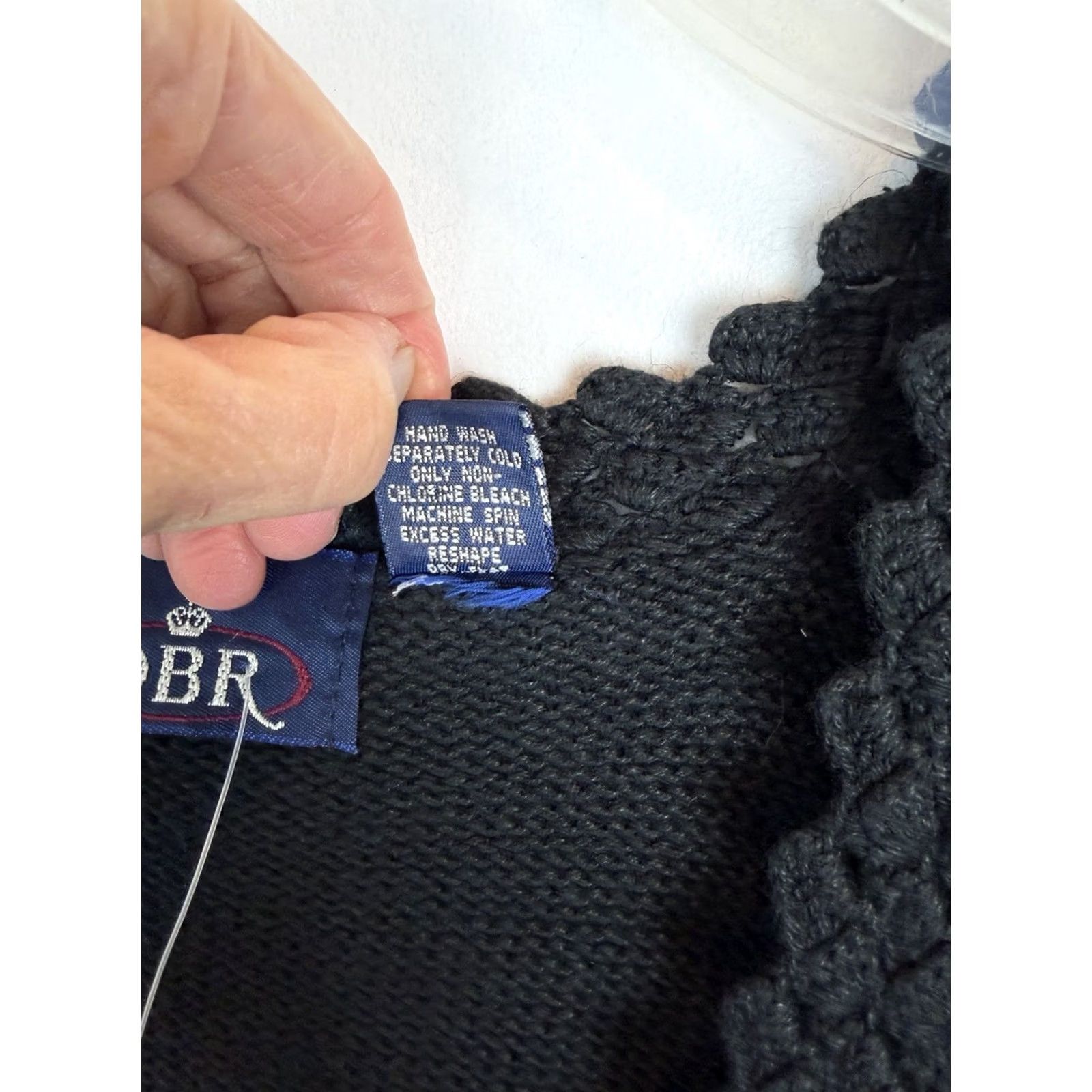 Vintage OBR Vest Sweater Womens L Black Crochet Knit Open Front Hippie Boho Winter Spring Fall Festival Casual Size L / US 10 / IT 46 - 5 Thumbnail